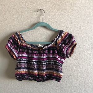 LA HEARTS Floral Crop Top